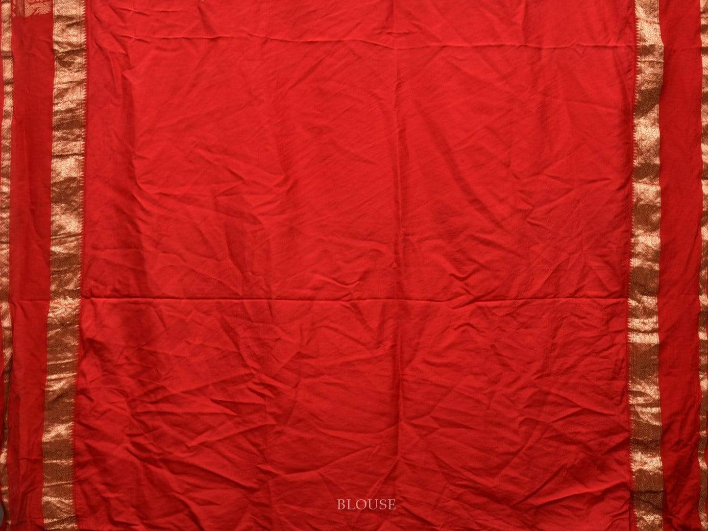 Red Kalamkari Hand Painted Kanchipuram Silk Handloom Saree with Krishna Leena Design KL0505