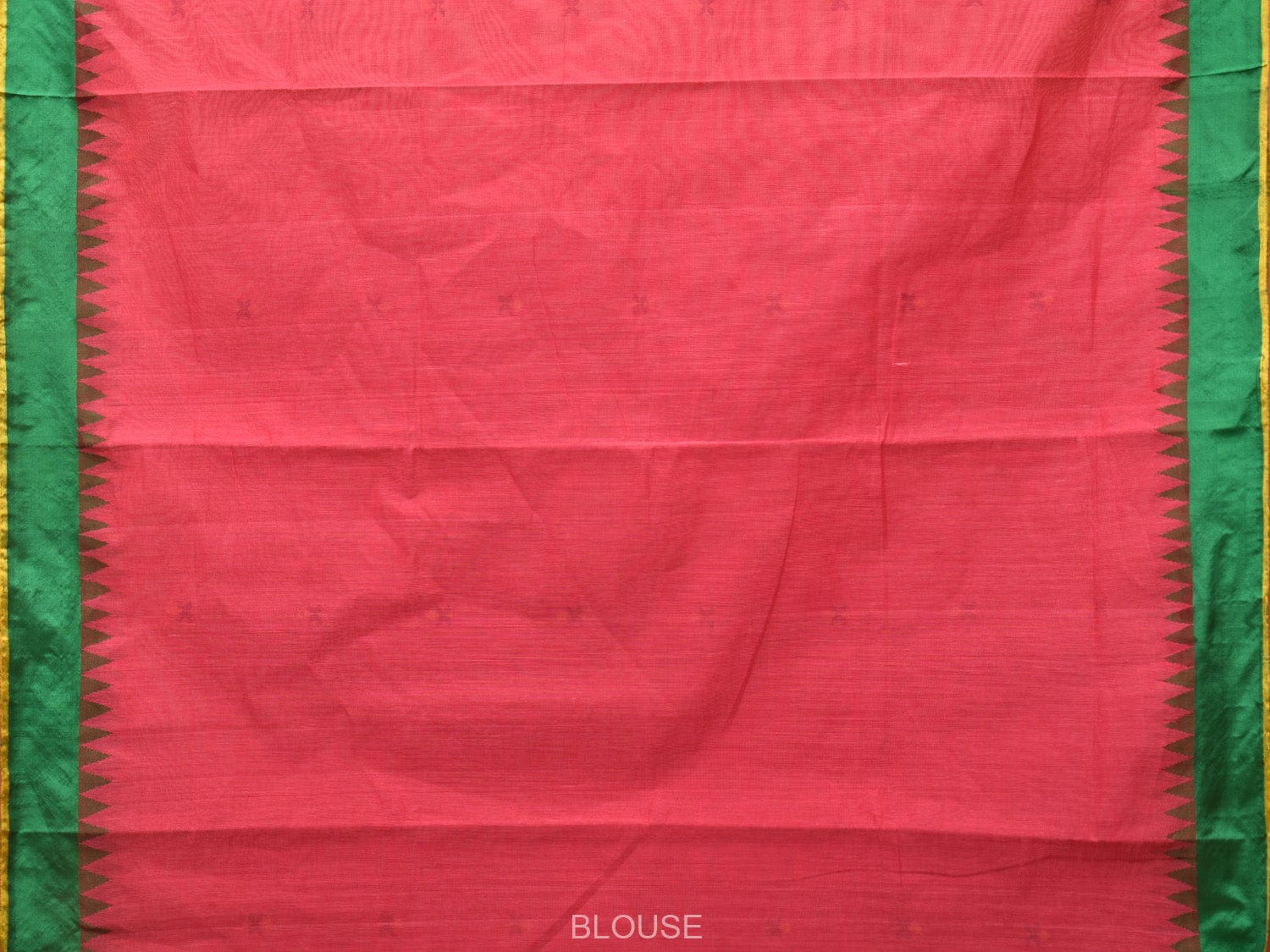 Red Khadi Cotton Handloom Saree with Jamdani Buta Design kh0640