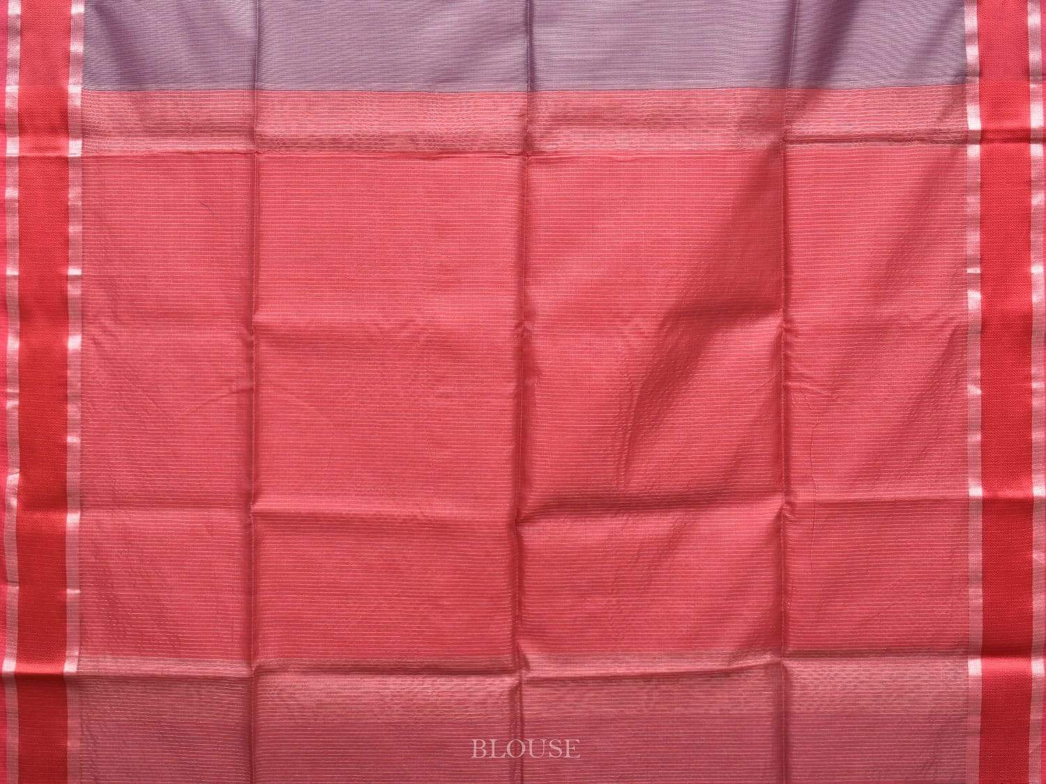 Red Maheshwari Cotton Silk Handloom Saree with Contrast Pallu Design m0138