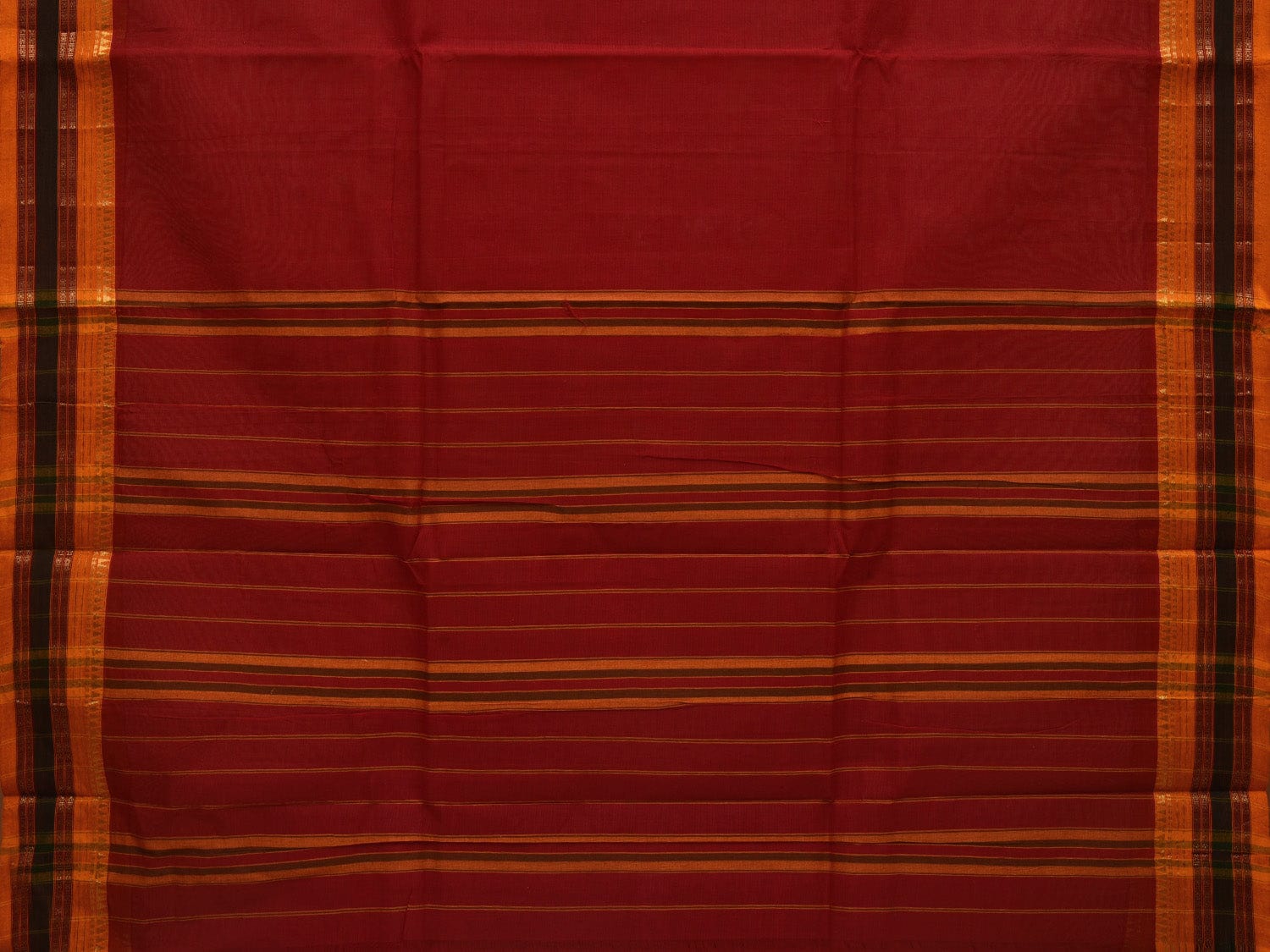 Red Narayanpet Cotton Handloom Saree with Checks Design No Blouse np0624