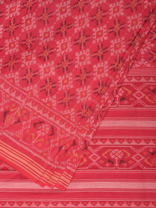 Red Pochampally Ikat Cotton Handloom Saree with All Over Grill Design i0795
