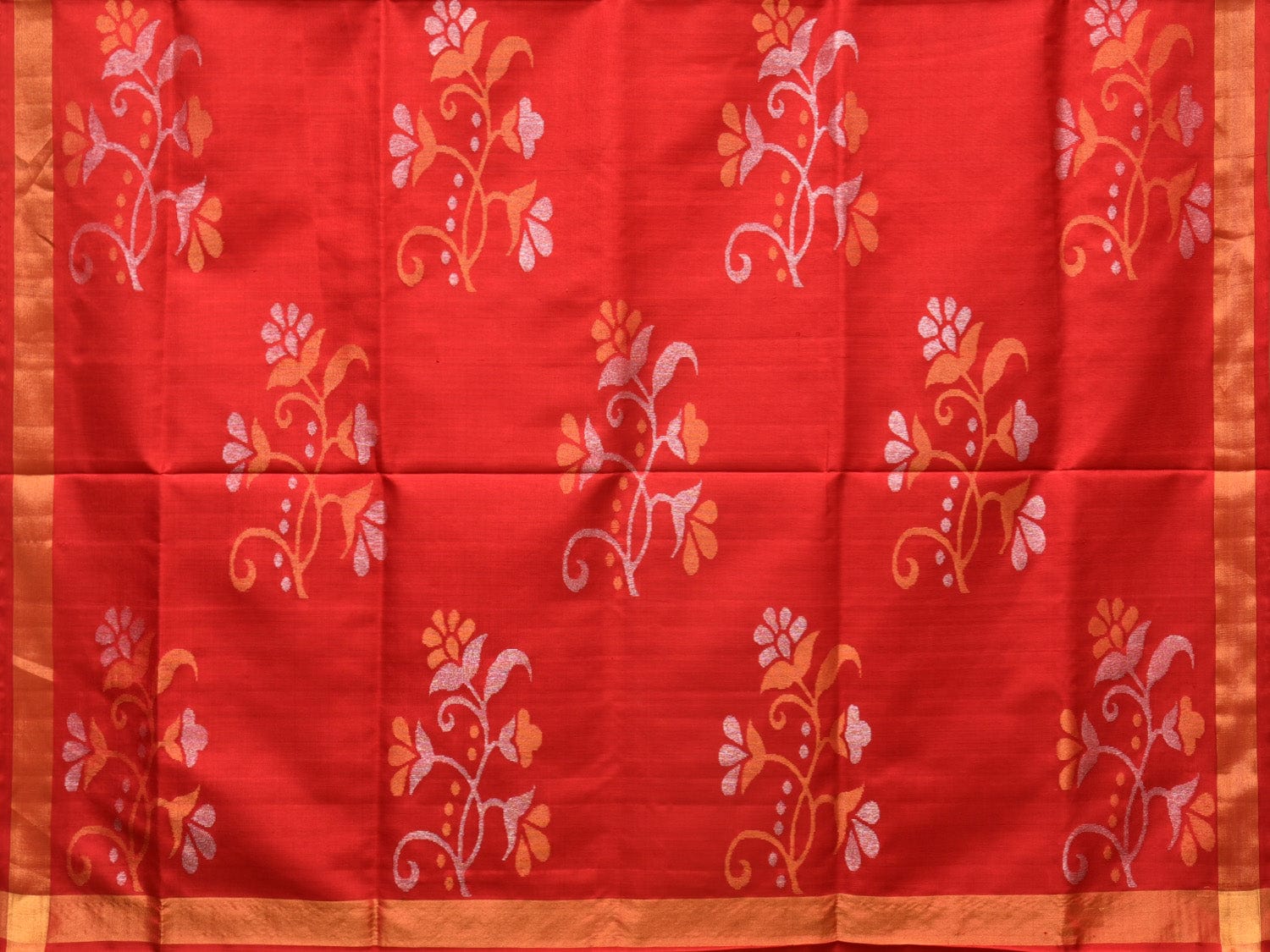 Red Uppada Silk Handloom Saree with Floral Pallu Design u2128