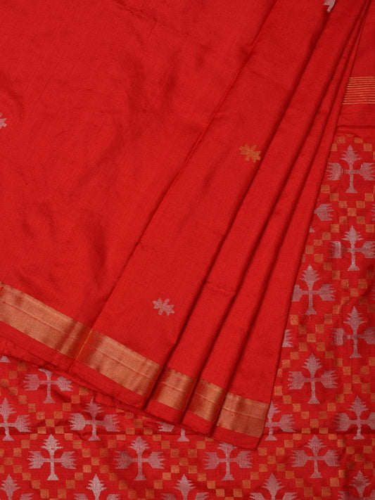 Red Uppada Silk Handloom Saree with Jamdani Pallu Design u1868