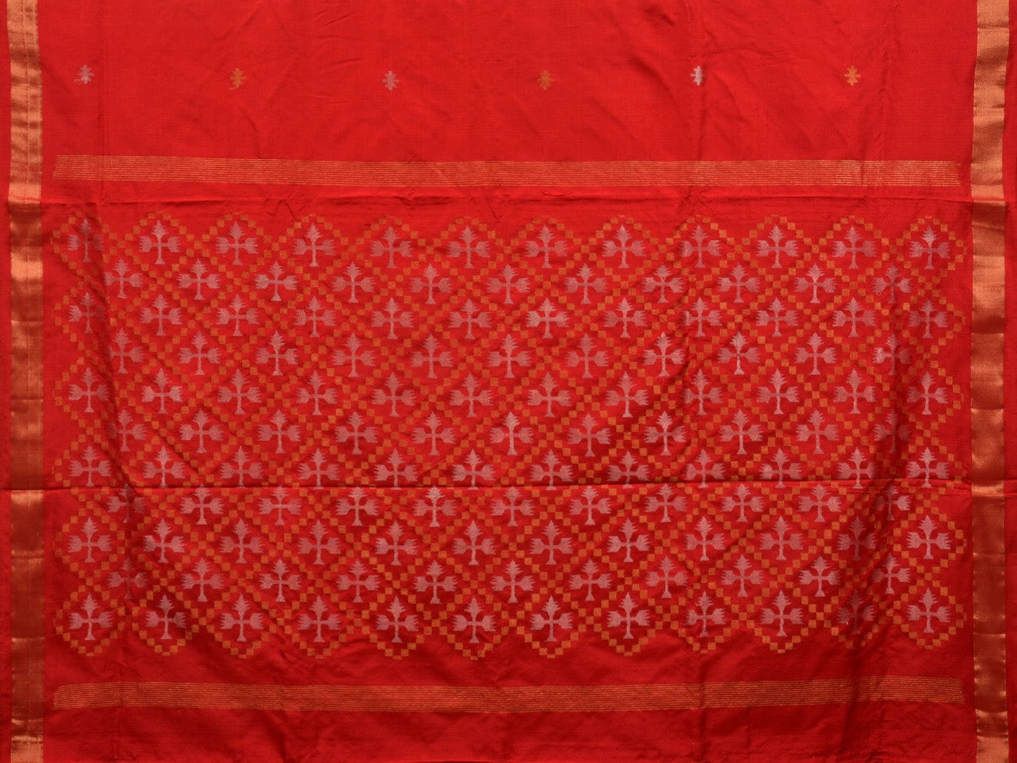 Red Uppada Silk Handloom Saree with Jamdani Pallu Design u1899