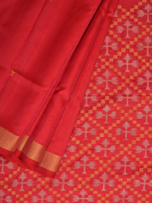 Red Uppada Silk Handloom Saree with Jamdani Pallu Design u2014