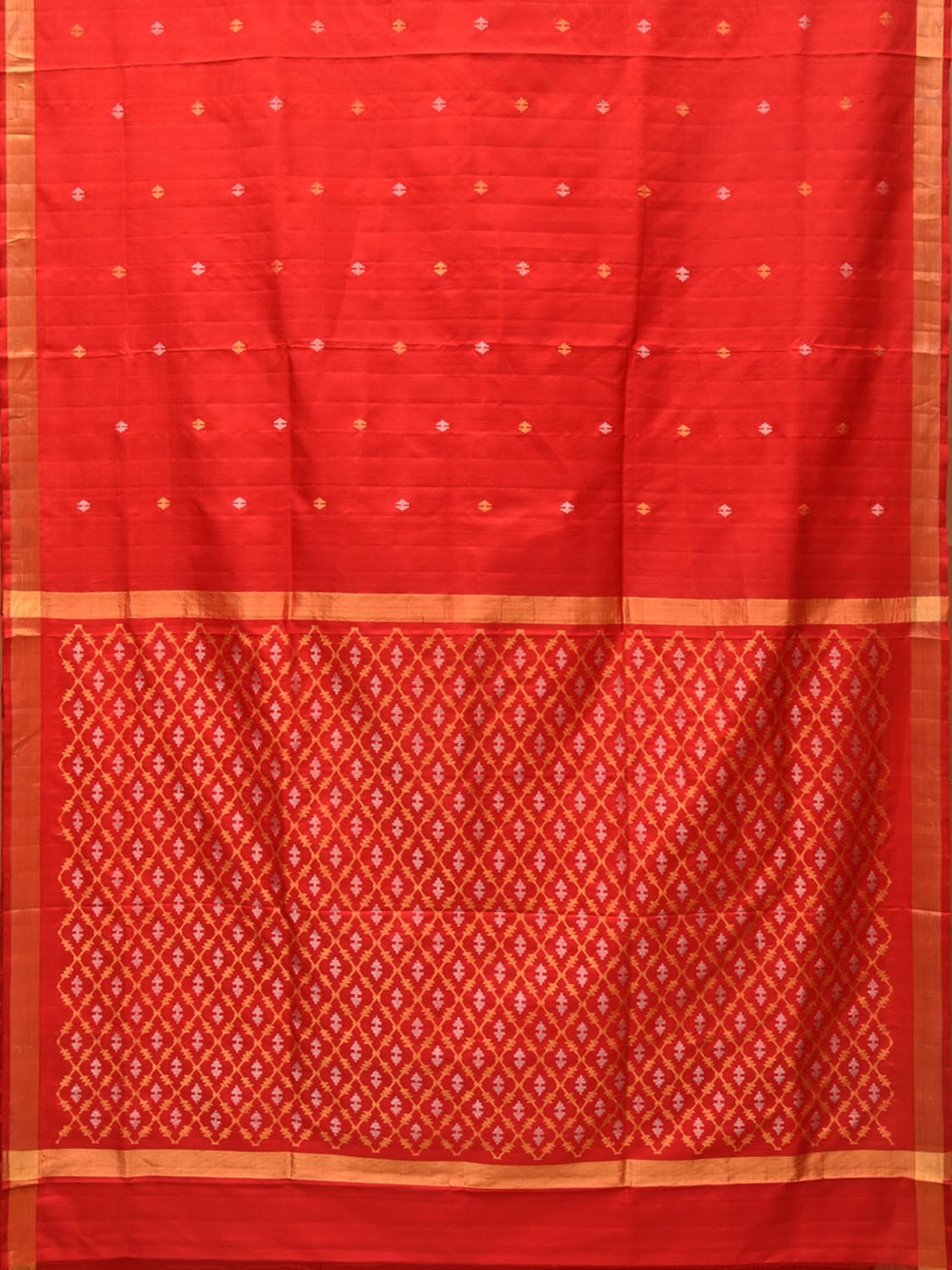 Red Uppada Silk Handloom Saree with Jamdani Pallu Design u2030