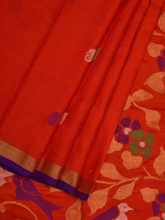 Red Uppada Silk Handloom Saree with Rich Pallu Design u1885
