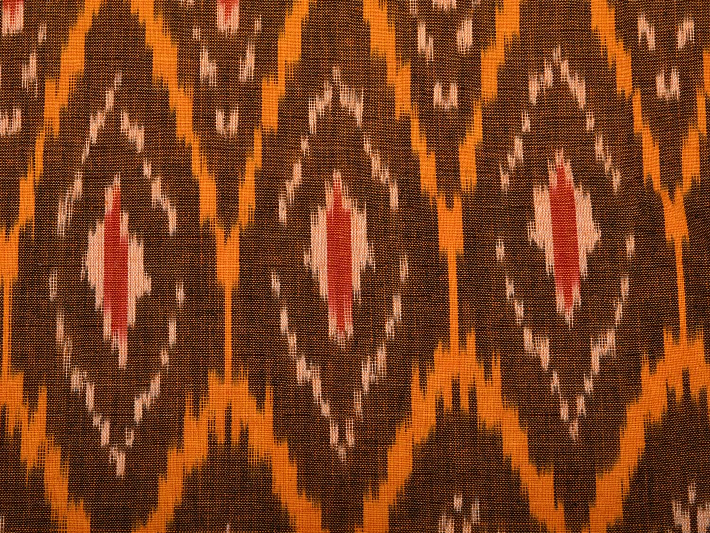 Rust Pochampally Ikat Cotton Handloom Bedsheet with Grill Design 90 x 108 Inches bd0057