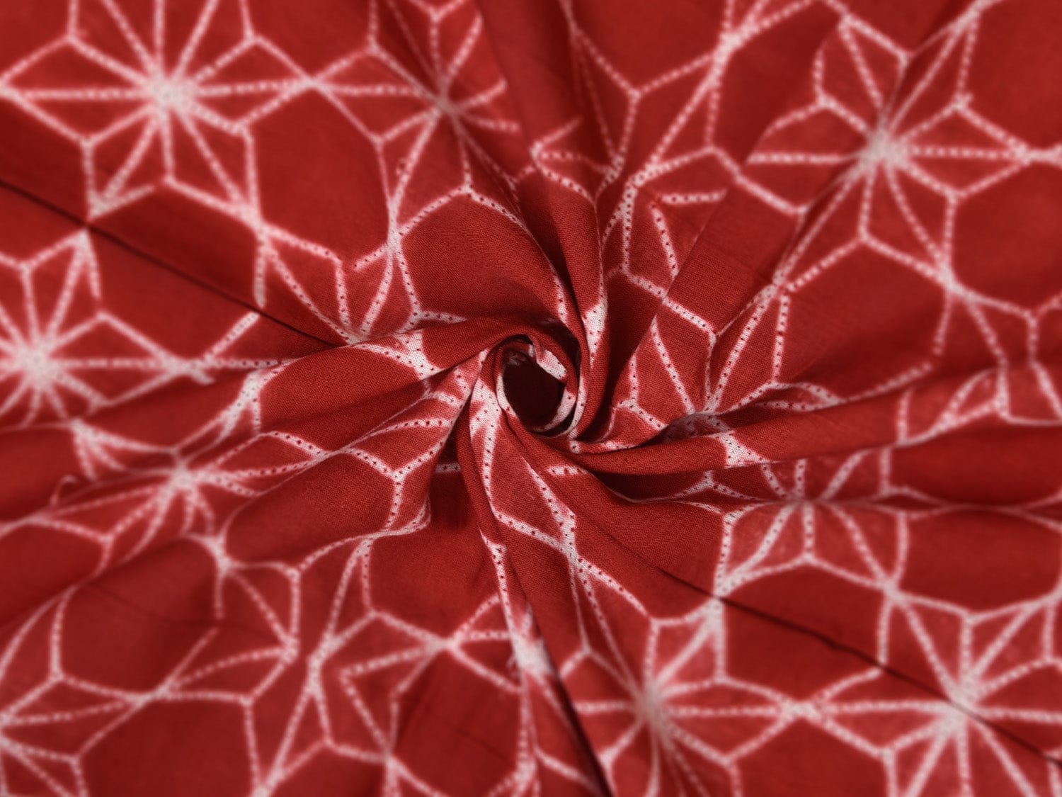 Rust Shibori Cotton Handloom Kurta Fabric with Dual Design 2.5mts f0213