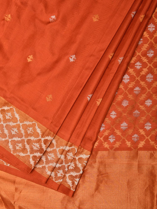 Rust Uppada Silk Handloom Saree with Jamdani Border and Pallu Design u2120