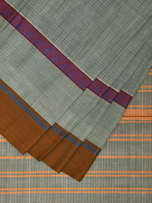 Sea Blue Narayanpet Cotton Handloom Saree with Big Border Design No Blouse np0838