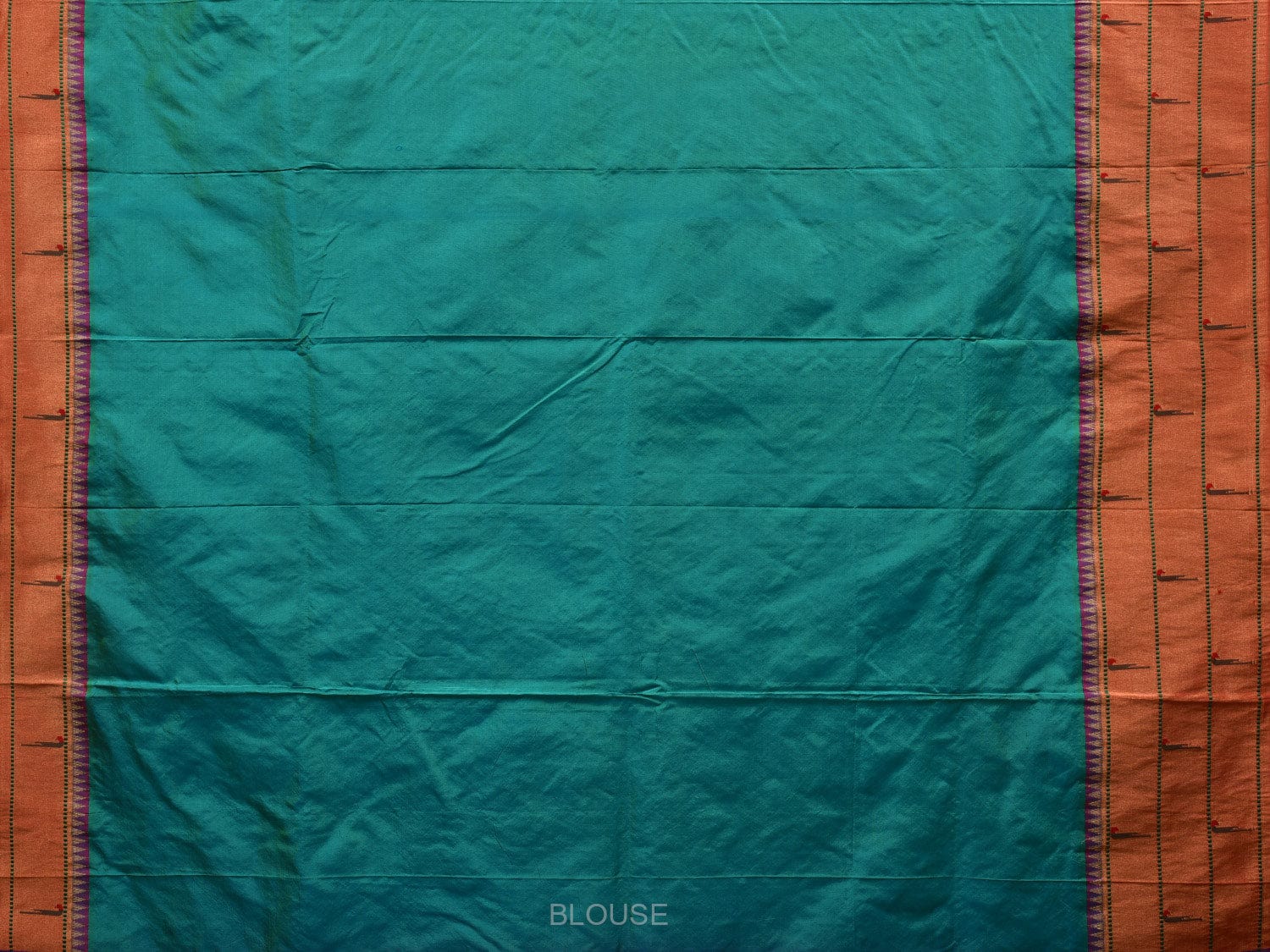 Sea Blue Paithani Silk Handloom Saree with Triple Muniya Border Design p0443