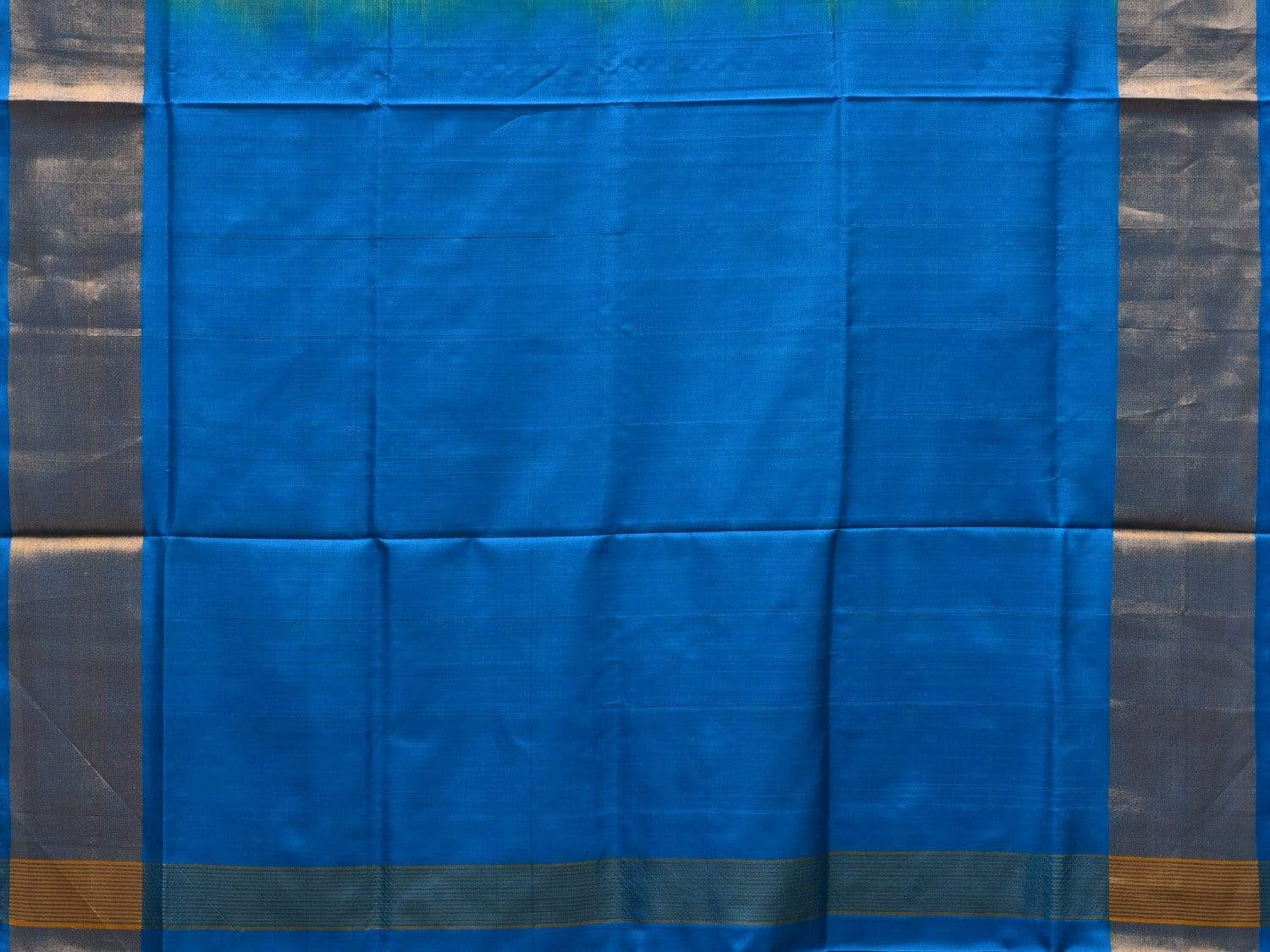 Sea Green and Blue Uppada Silk Handloom Plain Saree with Contrast Pallu u1792