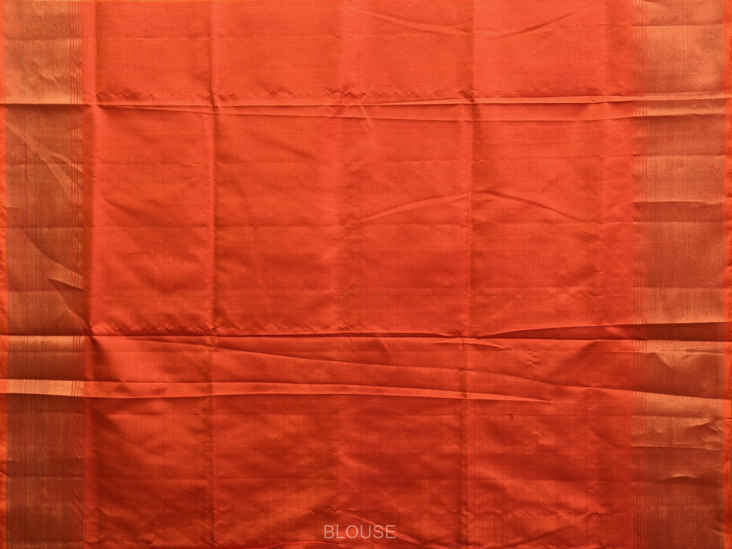 Sea Green and Orange Uppada Plain Silk Handloom Saree with Contrast Pallu Design u2231