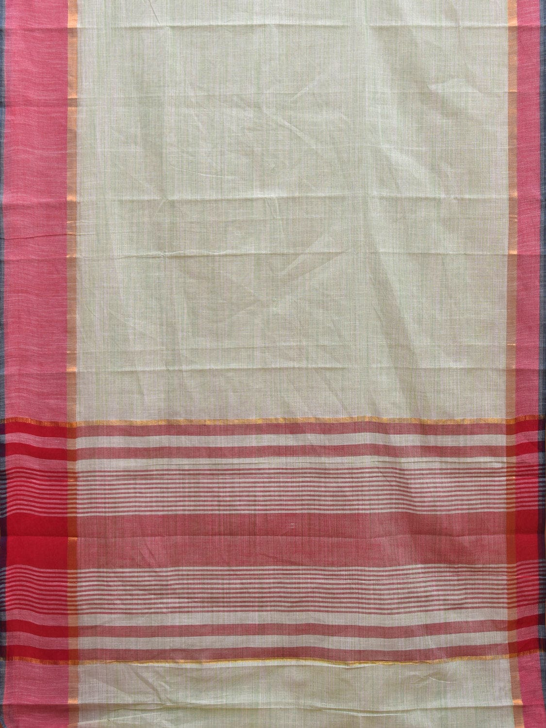 Sea Green and Pink Kanchipuram Cotton Plain Saree with Strips Pallu Design k0606