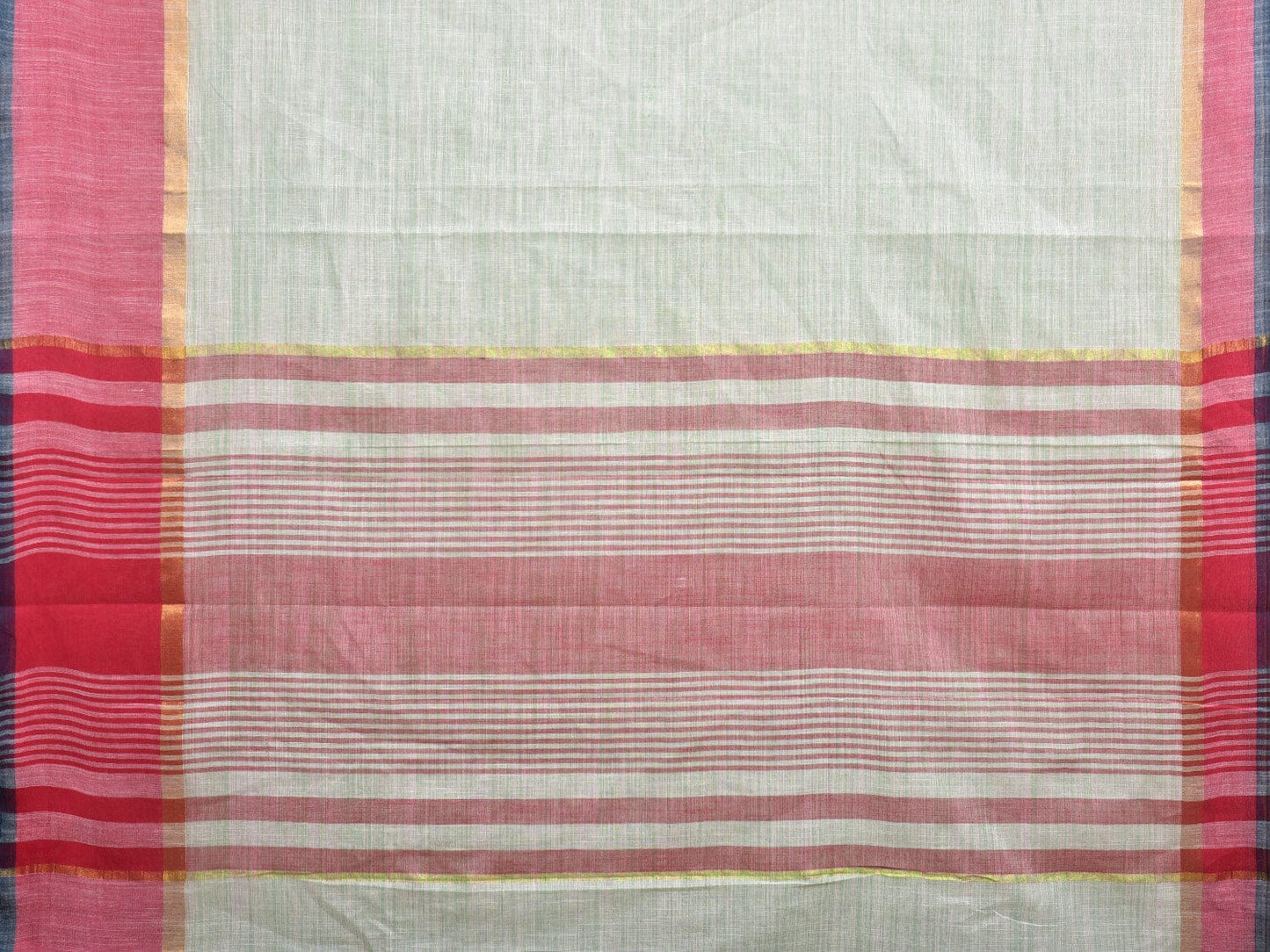 Sea Green and Pink Kanchipuram Cotton Plain Saree with Strips Pallu Design k0606