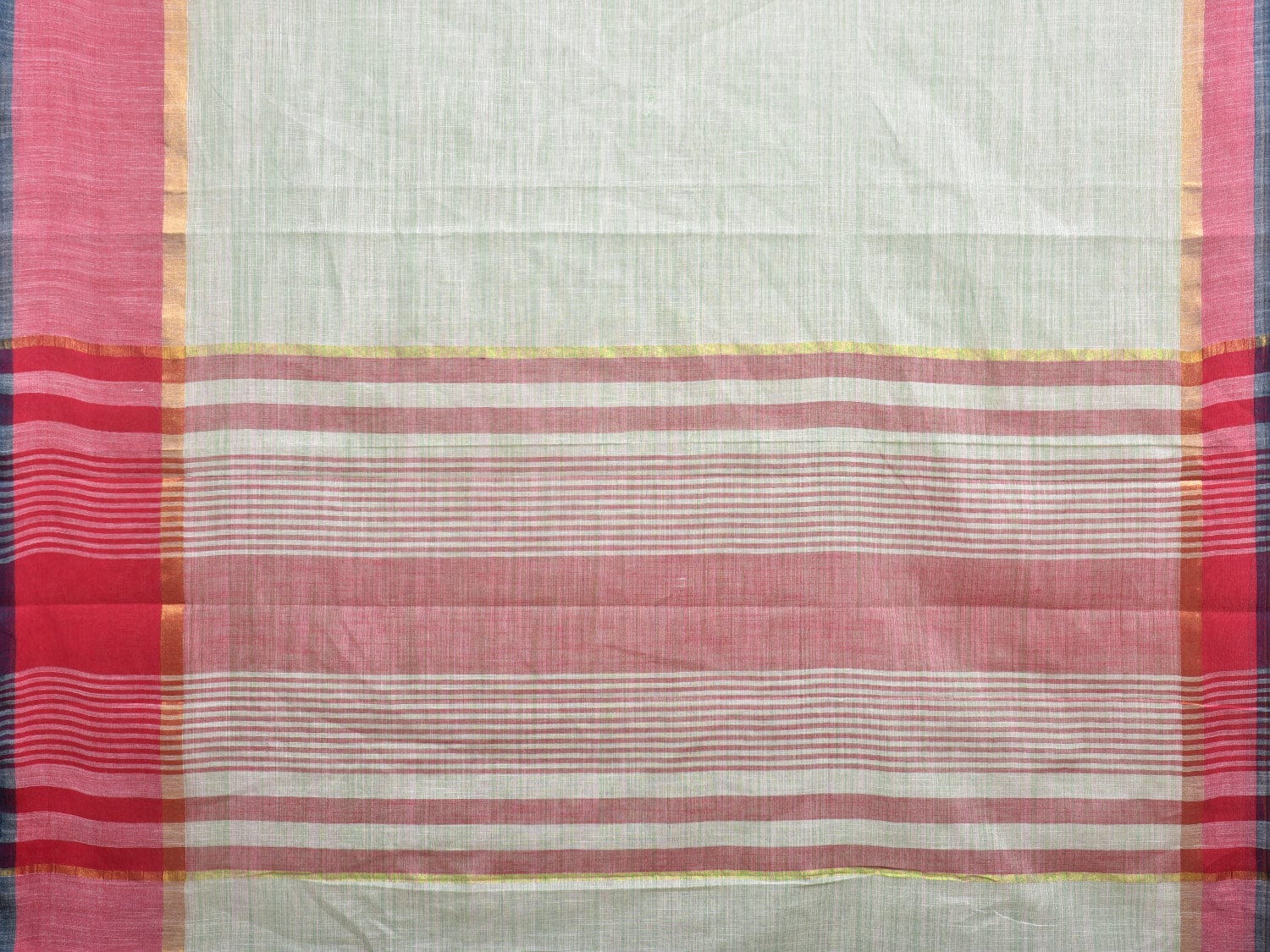 Sea Green and Pink Kanchipuram Cotton Plain Saree with Strips Pallu Design k0606