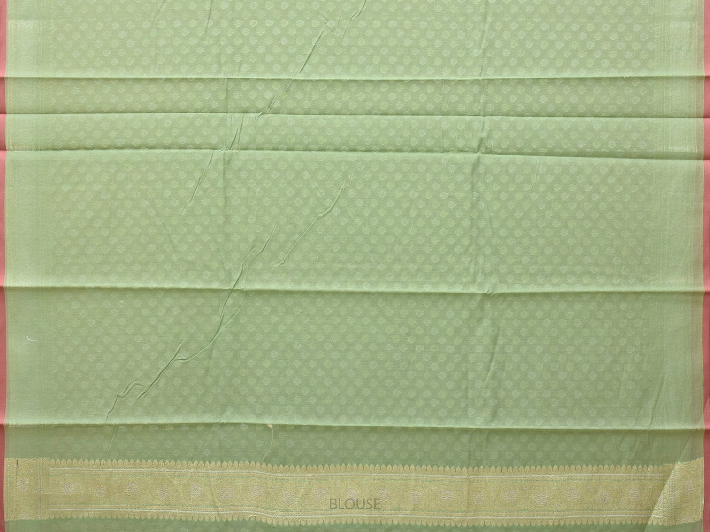 Sea Green Cut Work Cotton Silk Saree with All Over Banaras Design o0395