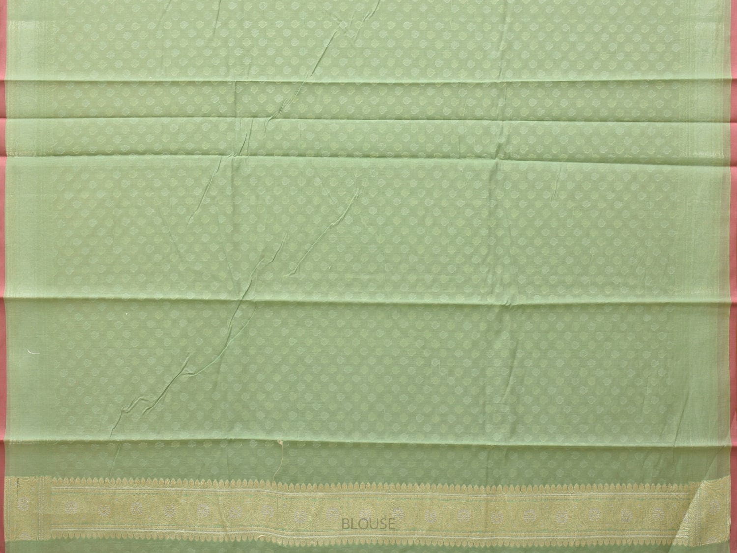 Sea Green Cut Work Cotton Silk Saree with All Over Banaras Design o0395