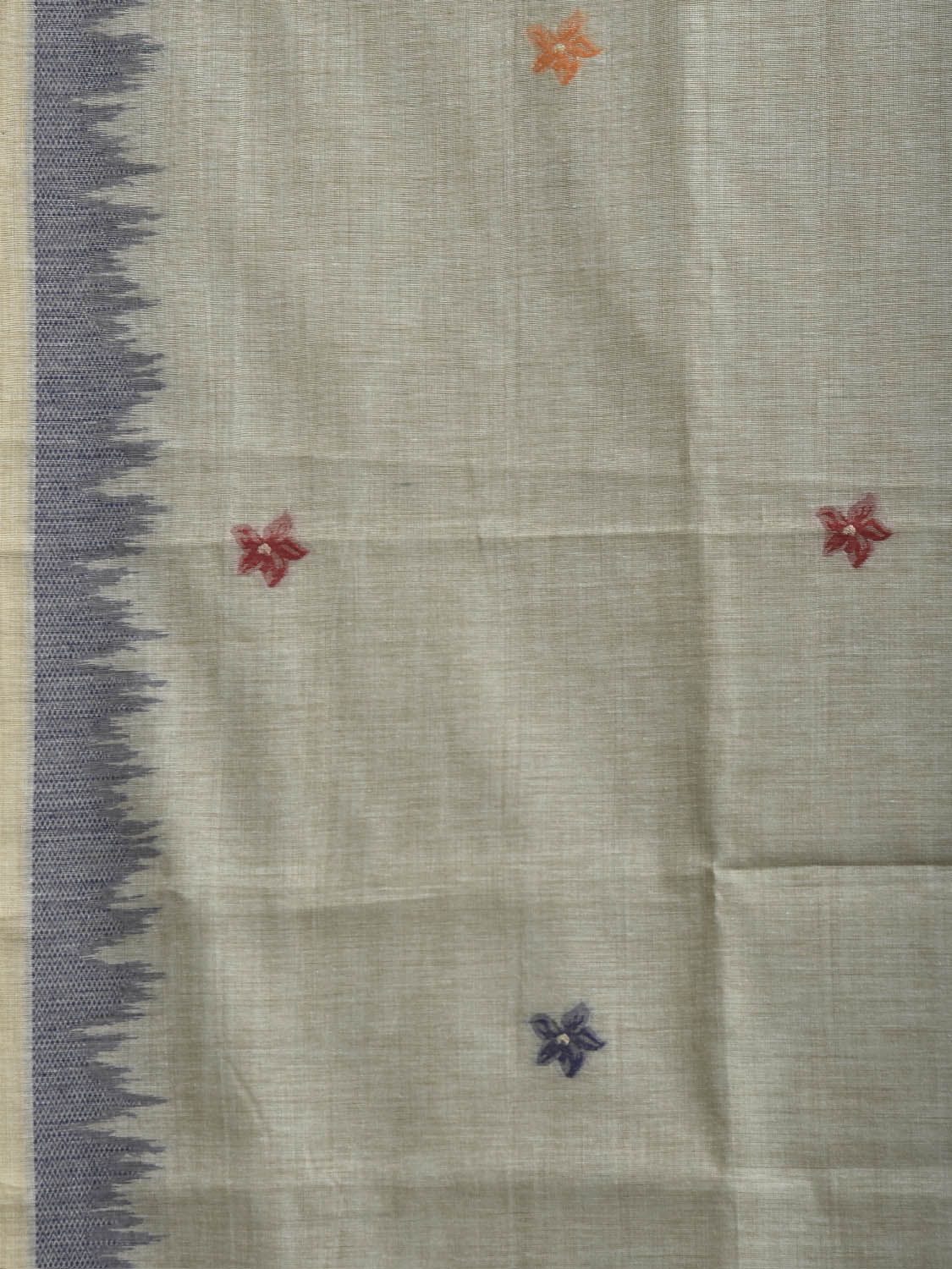 Sea Green Dhakai Jamdani Cotton Viscose Saree with Tree Pallu Design dj0250