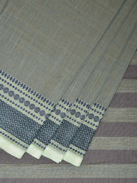 Sea Green Kanchipuram Cotton Plain Saree with Border Design k0603