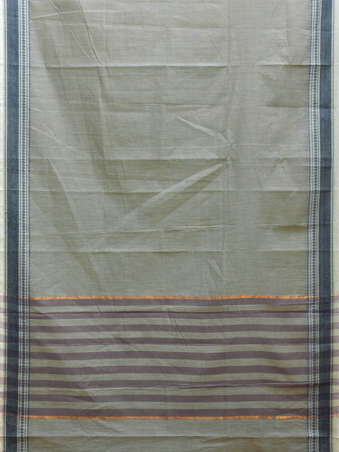 Sea Green Kanchipuram Cotton Plain Saree with Border Design k0603