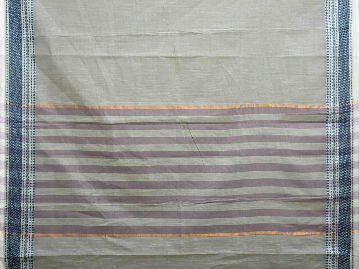 Sea Green Kanchipuram Cotton Plain Saree with Border Design k0603
