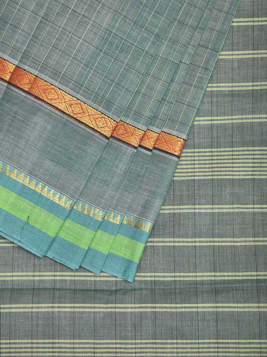 Sea Green Narayanpet Cotton Handloom Saree with Big Border Design No Blouse np1069