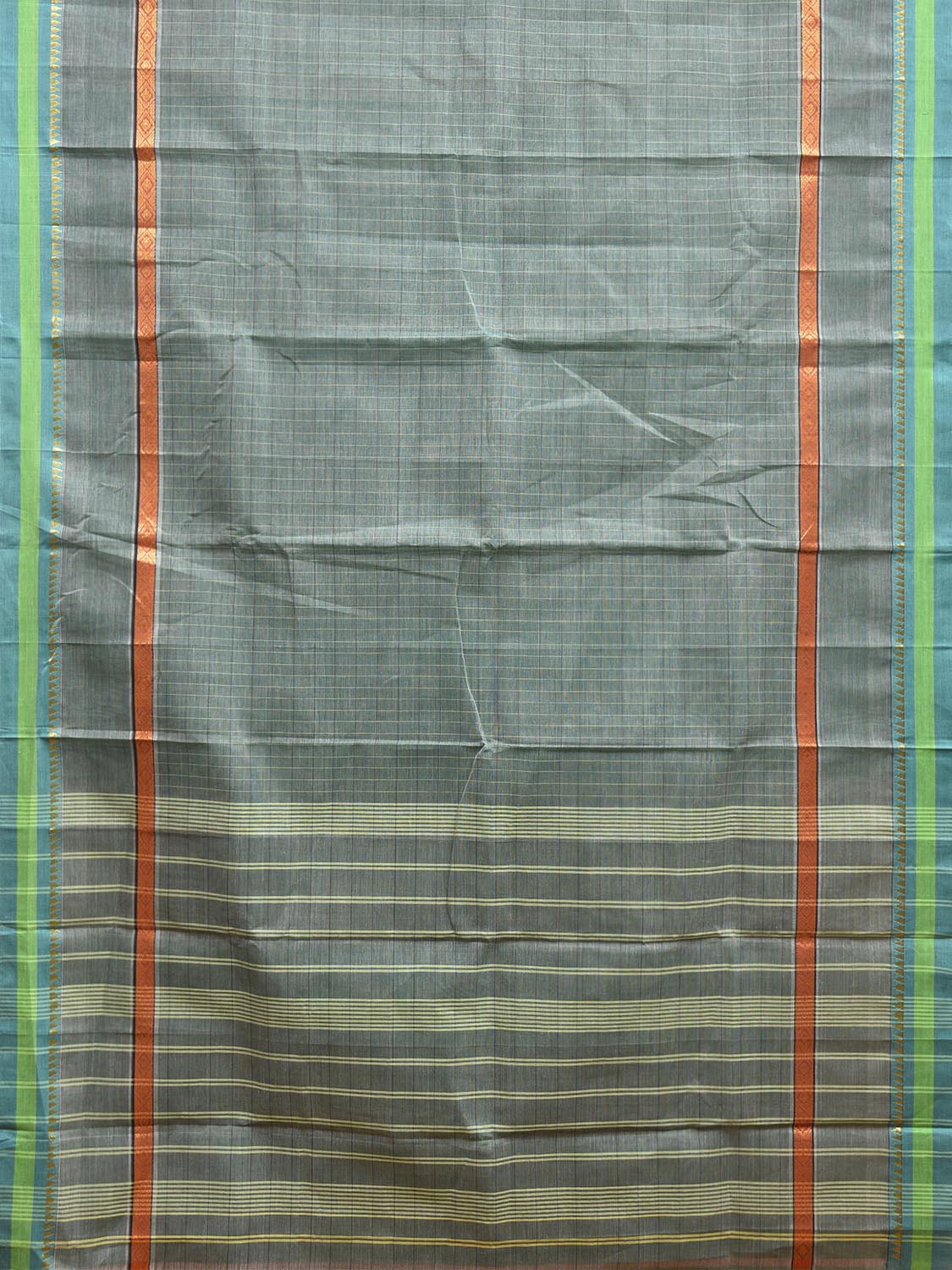 Sea Green Narayanpet Cotton Handloom Saree with Big Border Design No Blouse np1069