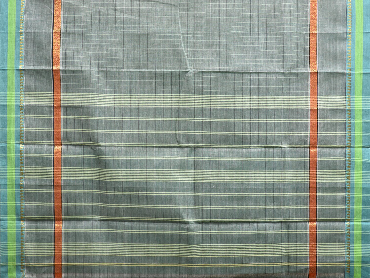 Sea Green Narayanpet Cotton Handloom Saree with Big Border Design No Blouse np1069