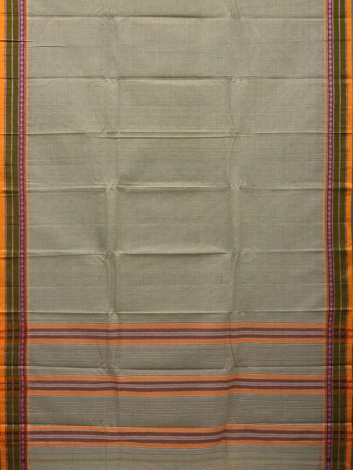 Sea Green Narayanpet Cotton Handloom Saree with Checks Design No Blouse np0472