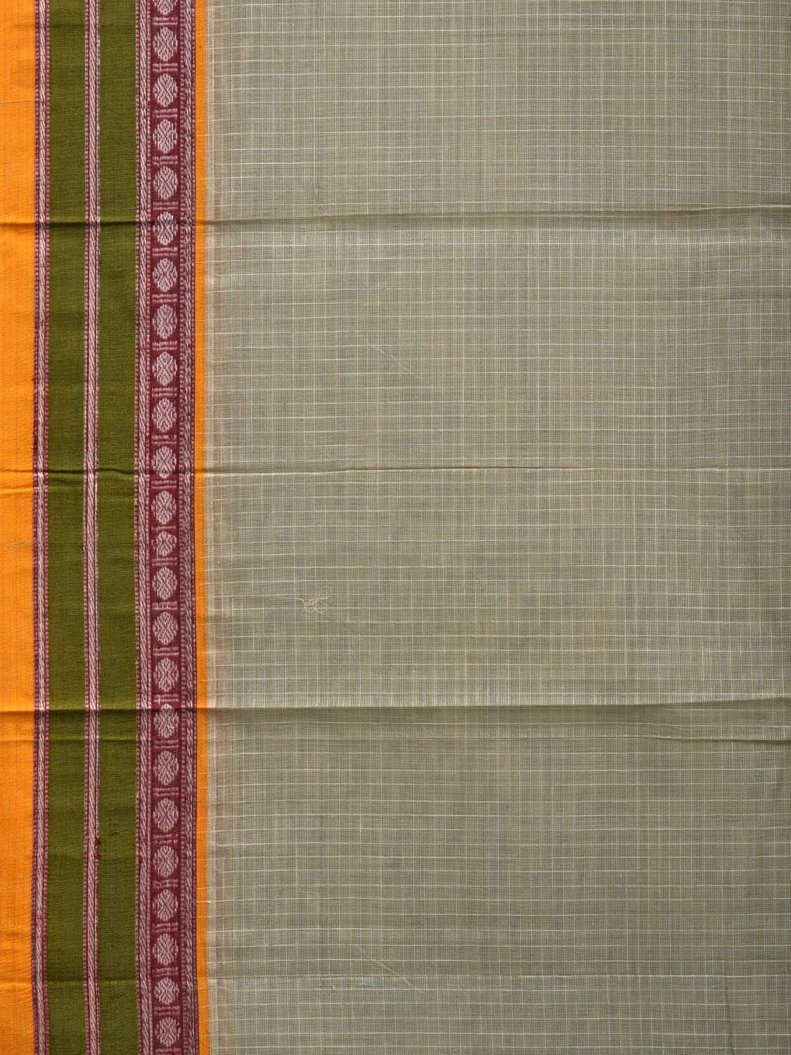 Sea Green Narayanpet Cotton Handloom Saree with Checks Design No Blouse np0472