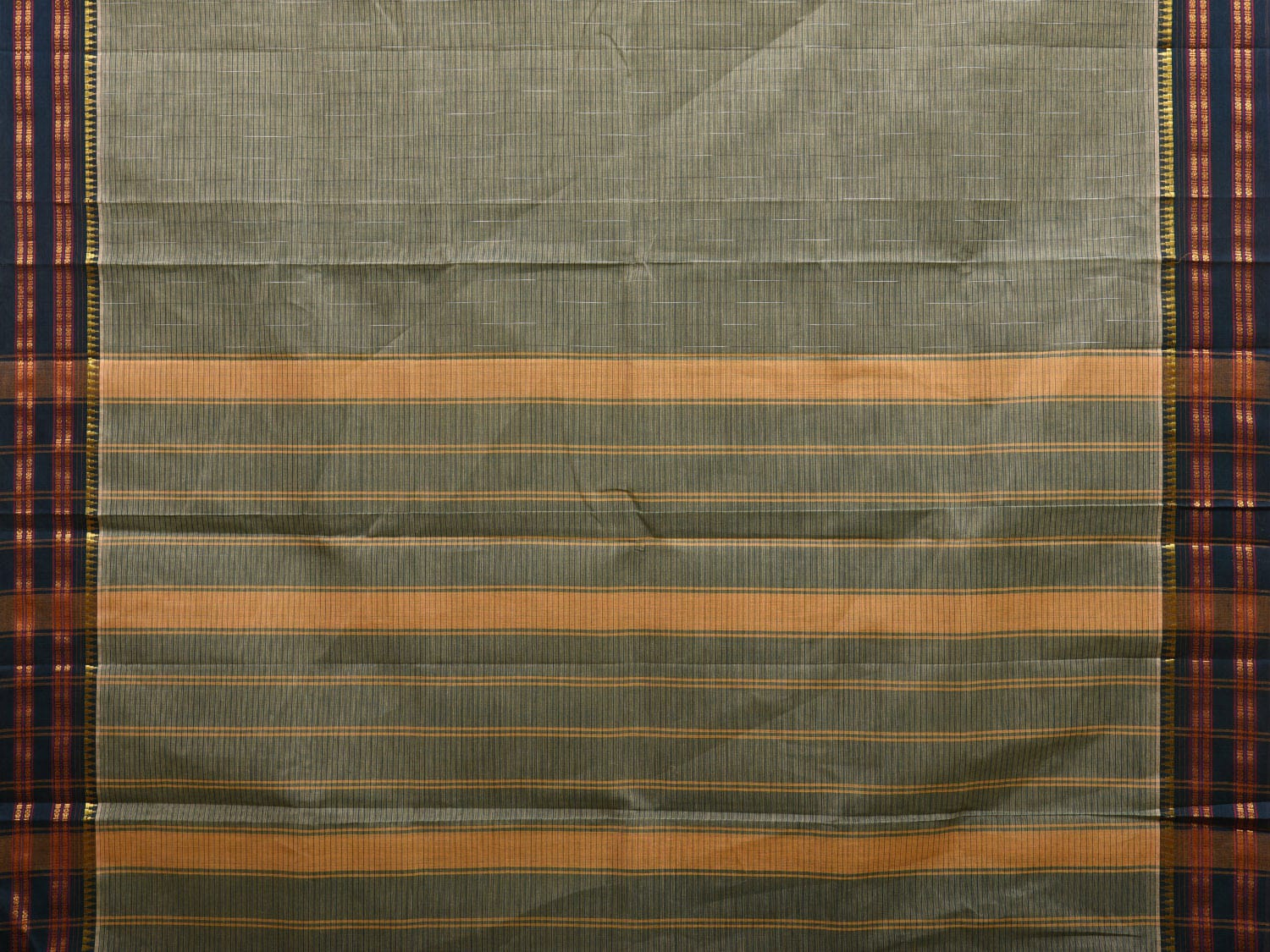 Sea Green Narayanpet Cotton Handloom Saree with Checks Design No Blouse np0912