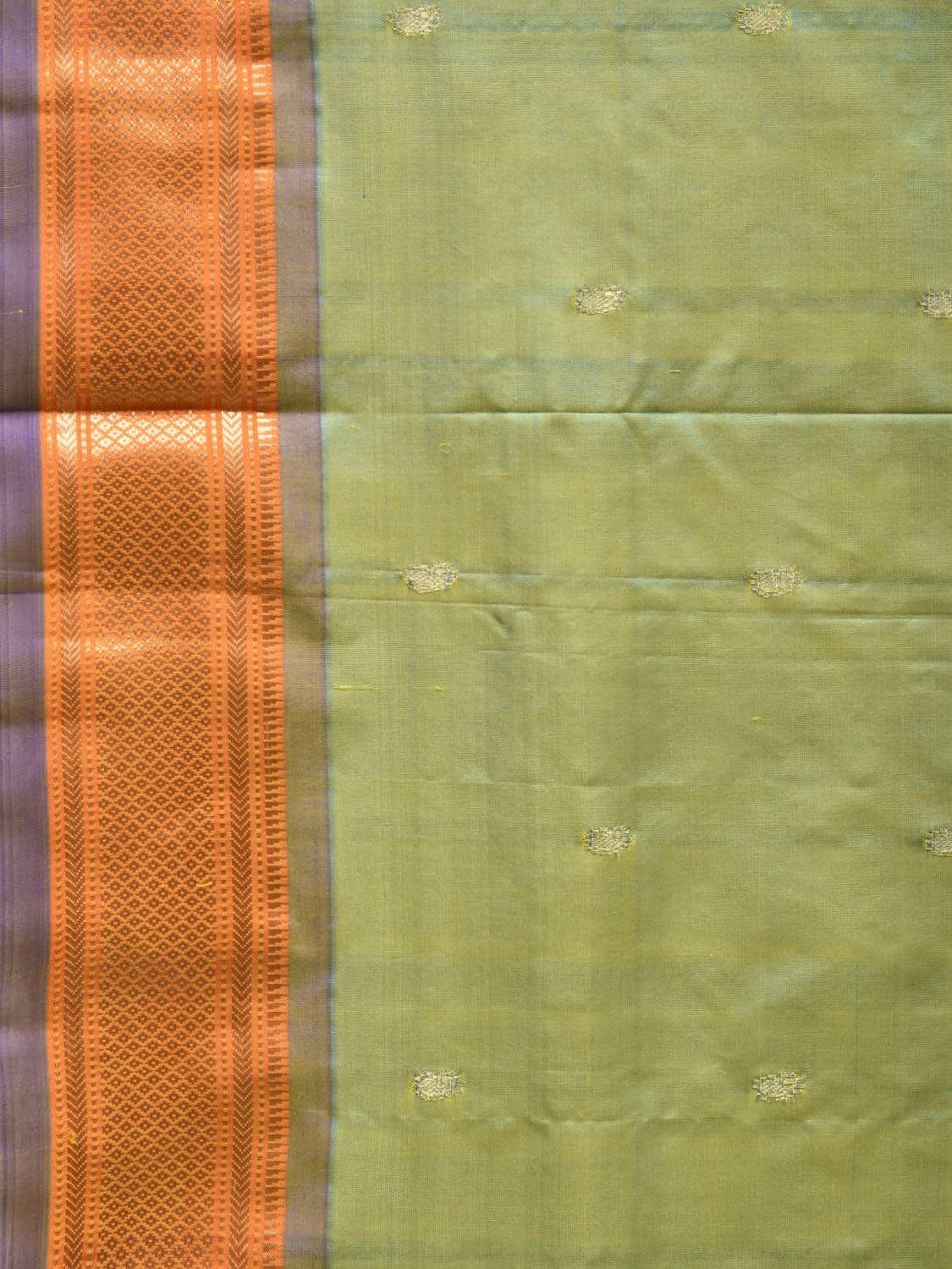 Sea Green Paithani Silk Handloom Saree with Single Pallu Design p0370