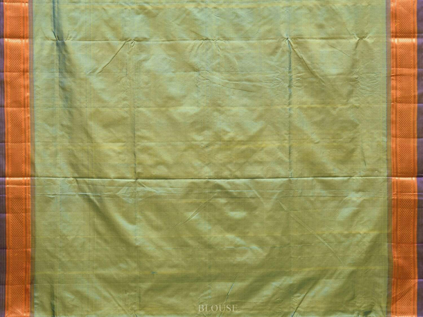 Sea Green Paithani Silk Handloom Saree with Single Pallu Design p0370