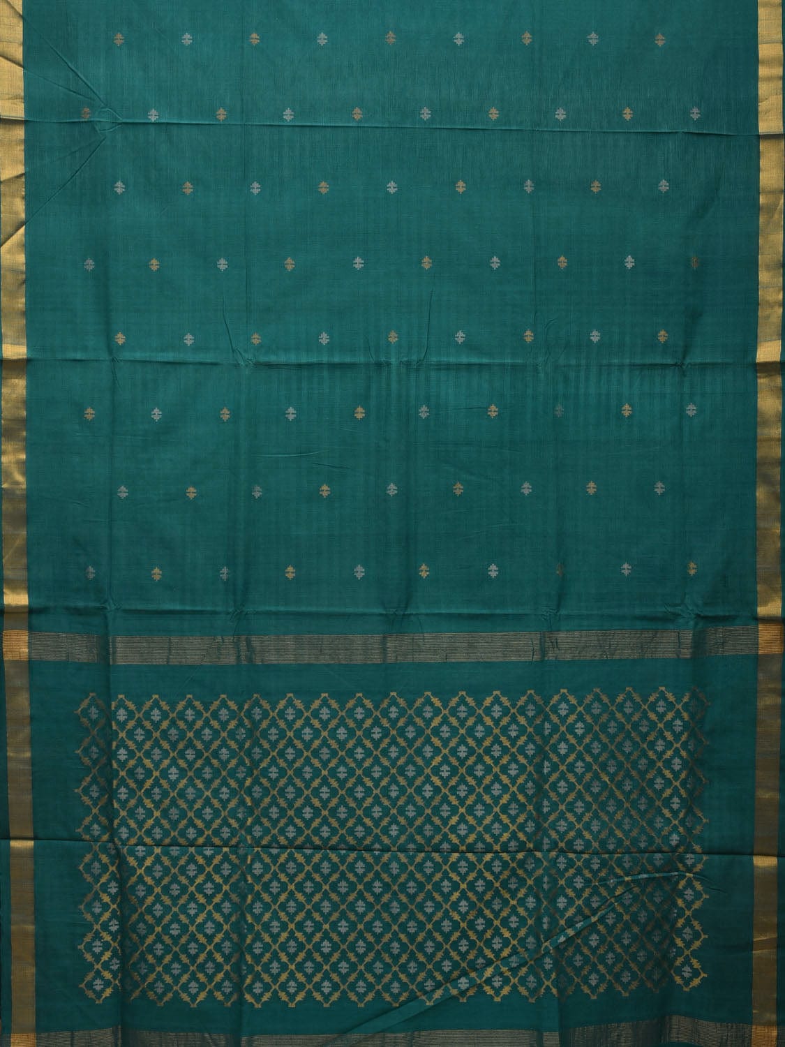 Sea Green Uppada Cotton Handloom Saree with Jamdani Pallu Design u1953