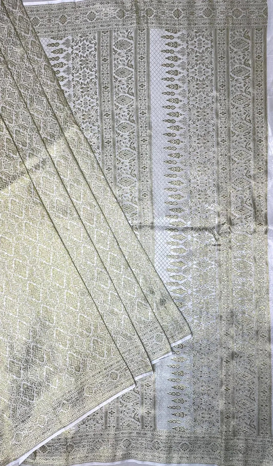 Silk Allover Brocade Kerala Bridal Saree b0122ds