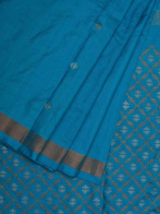 Sky Blue Uppada Silk Handloom Saree with Jamdani Pallu Design u1891