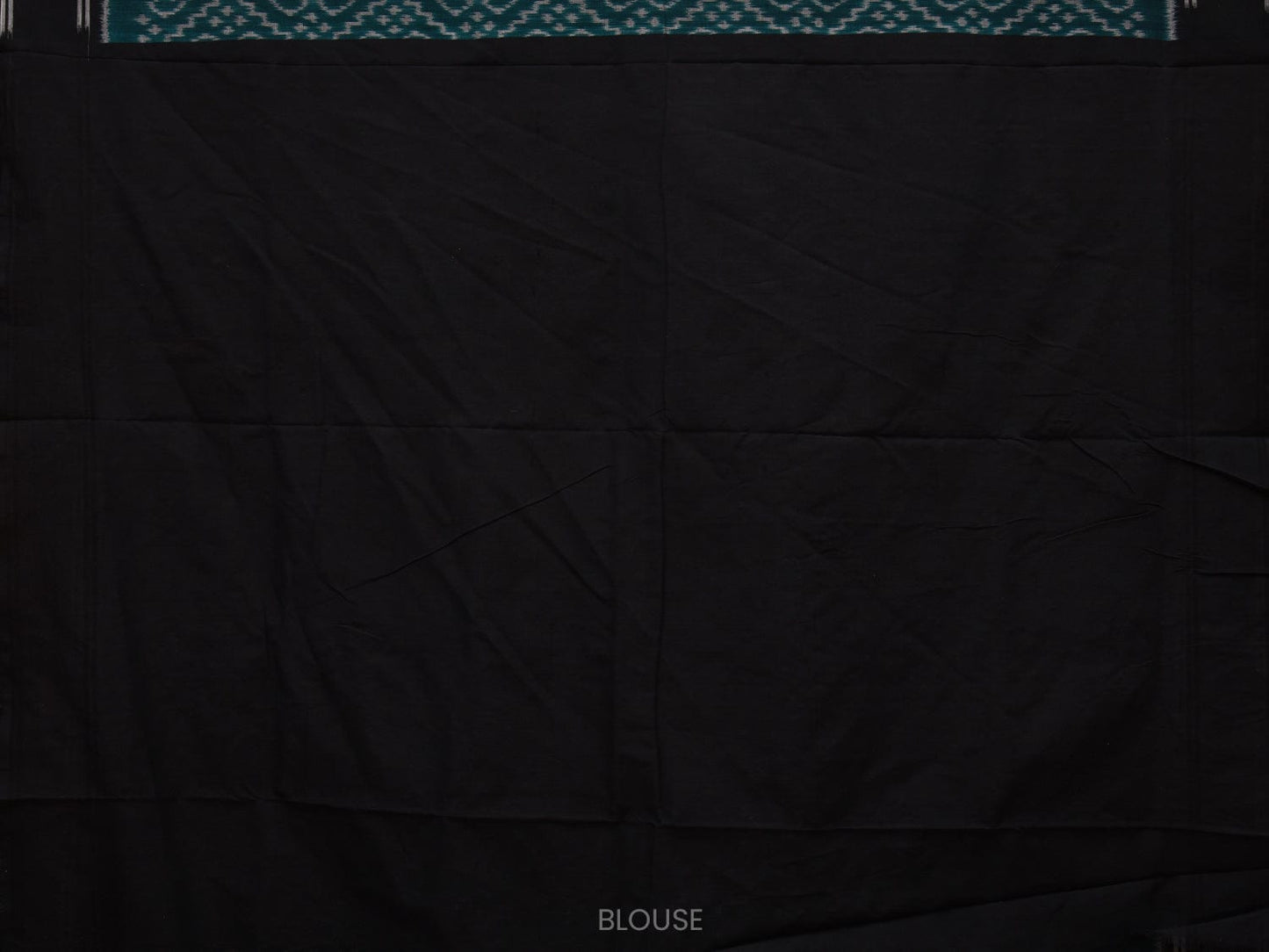 Teal and Black Pochampally Ikat Cotton Handloom Saree with Grill Design i0692