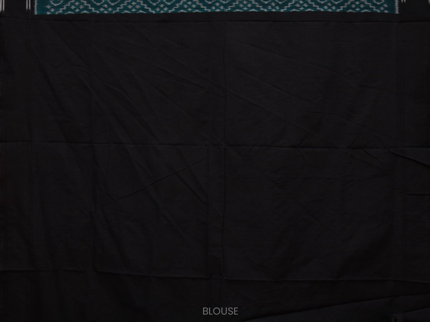 Teal and Black Pochampally Ikat Cotton Handloom Saree with Grill Design i0692