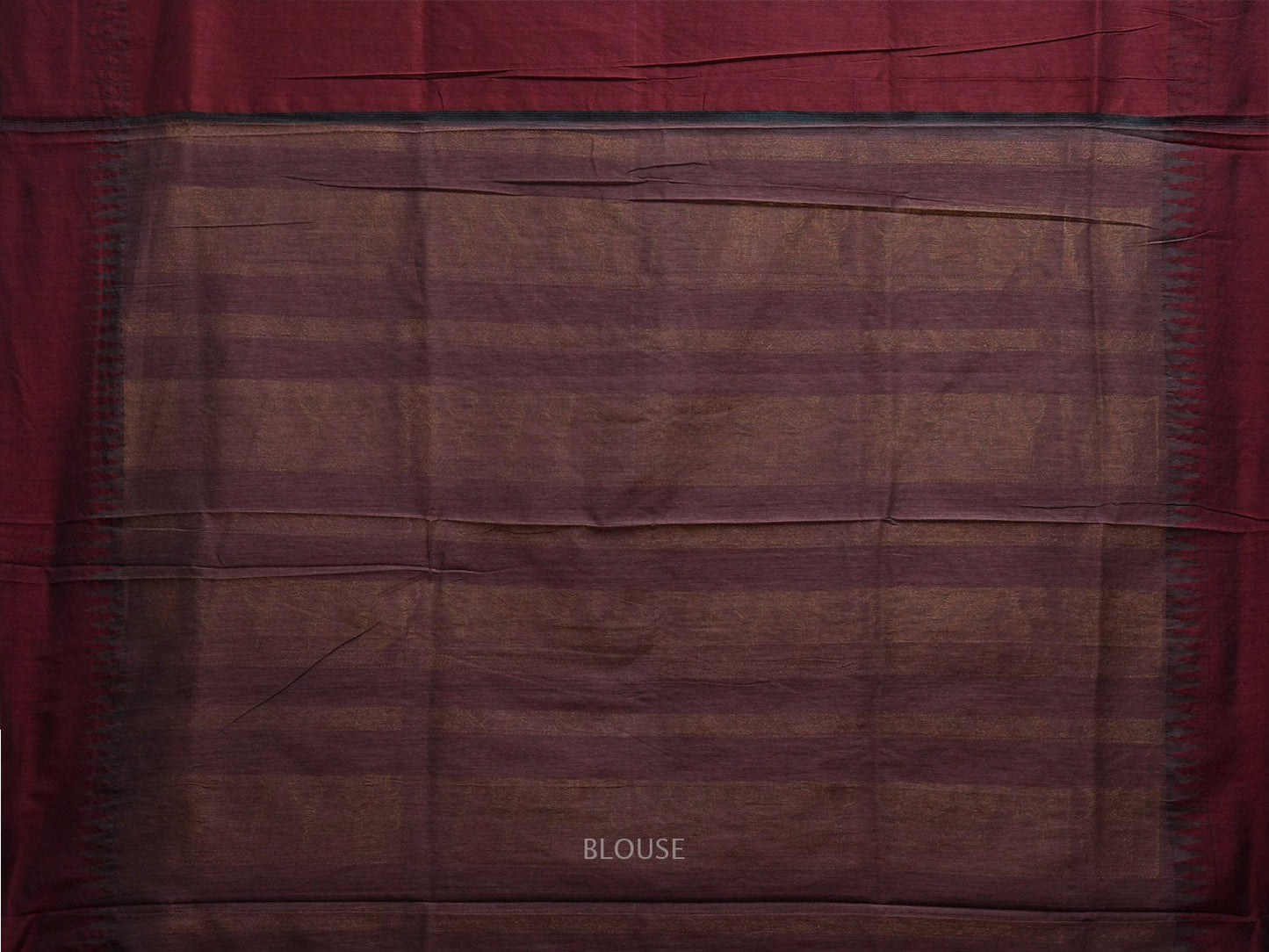 Teal and Maroon Gadwal Cotton Saree with Temple Border and Pallu Design g0455