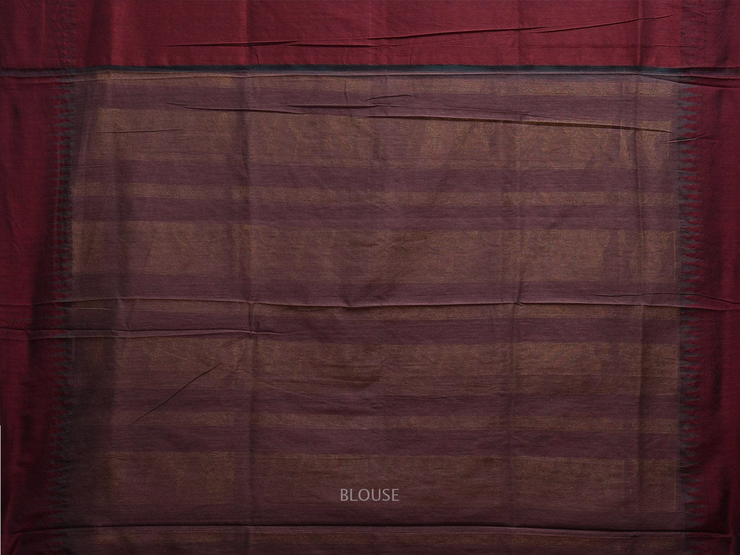 Teal and Maroon Gadwal Cotton Saree with Temple Border and Pallu Design g0455