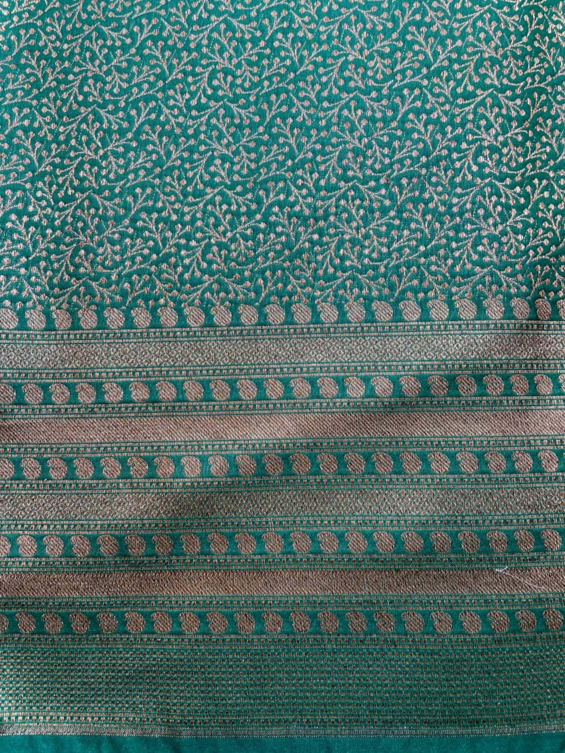 Teal  Antique Zari Banaras Katan Intricate Allover Brocade Saree with Border and Pallu Design b0318ds