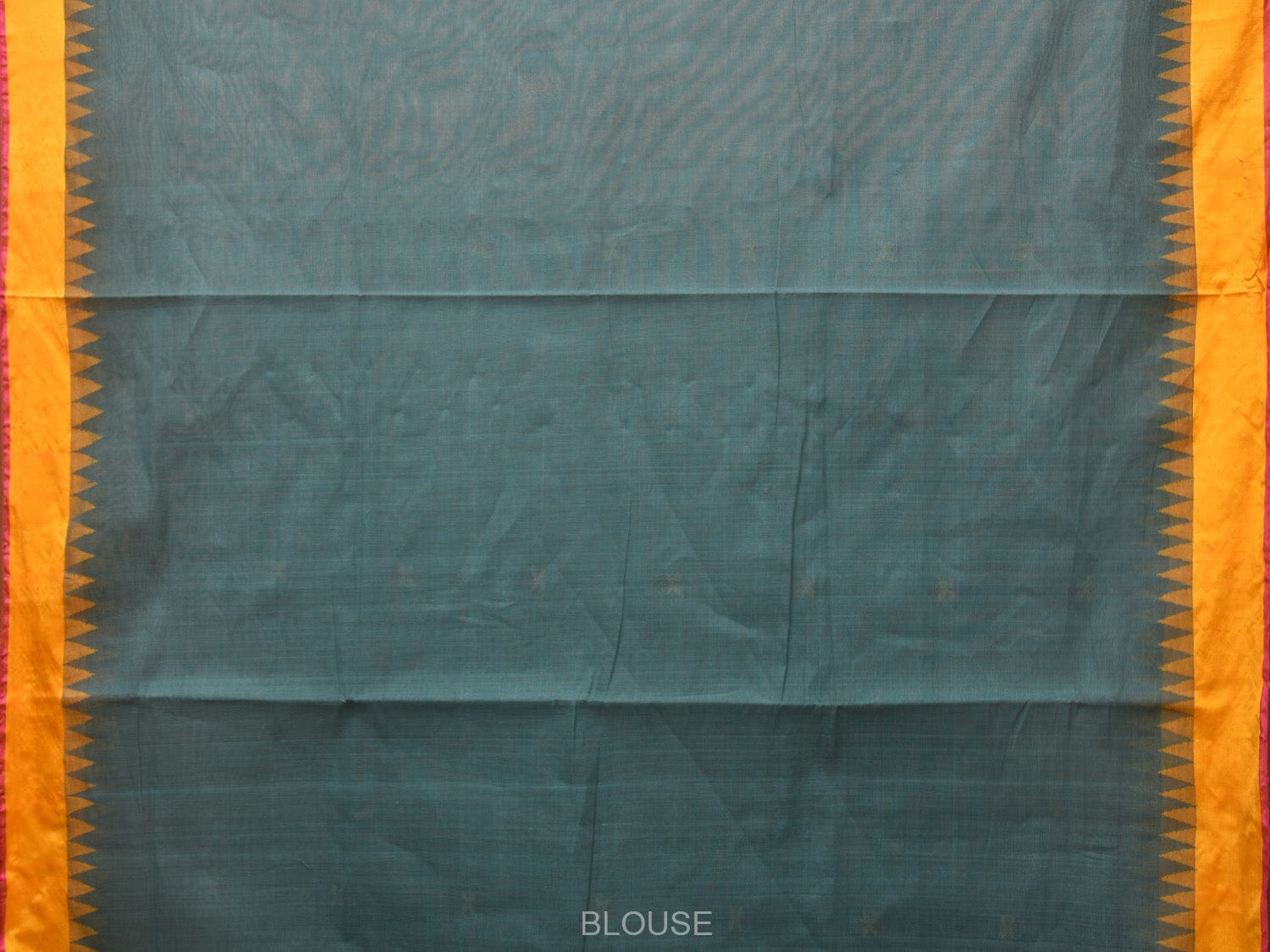 Teal Khadi Cotton Handloom Saree with Jamdani Body Buta Design kh0654
