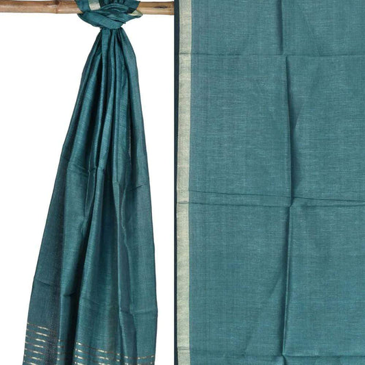 Teal Tussar Handloom Dupatta with Zari Border ds1754