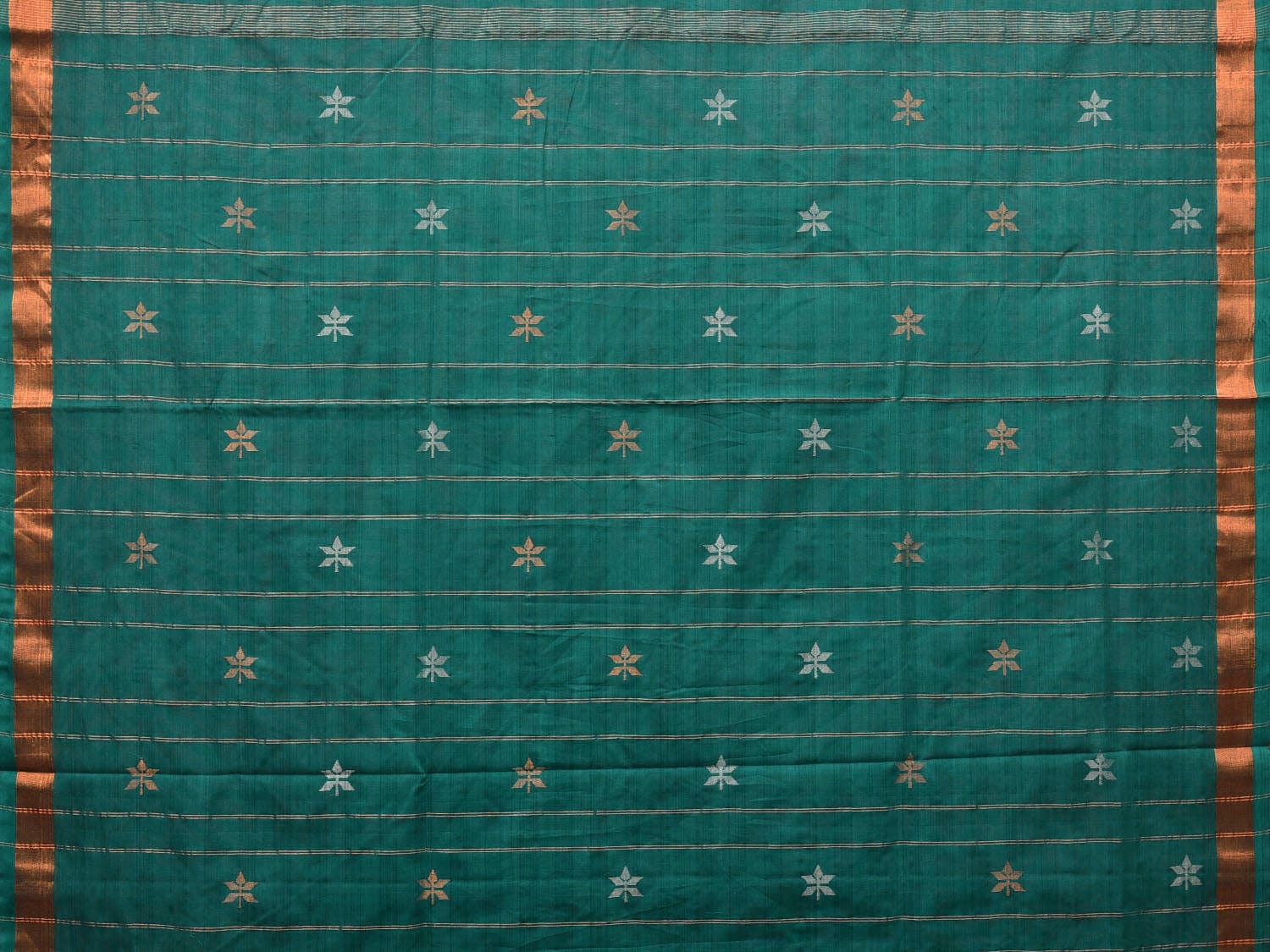 Teal Uppada Cotton Handloom Saree with All Over Buta Design u1981