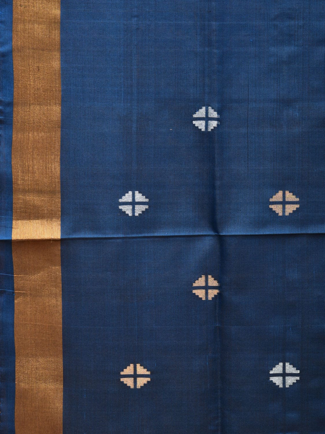 Teal Uppada Silk Handloom Saree with Floral Buta Pallu Design u2063