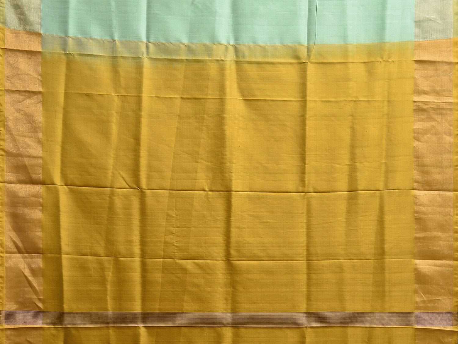Turquoise and Yellow Uppada Silk Handloom Saree with Big Checks Design u2367