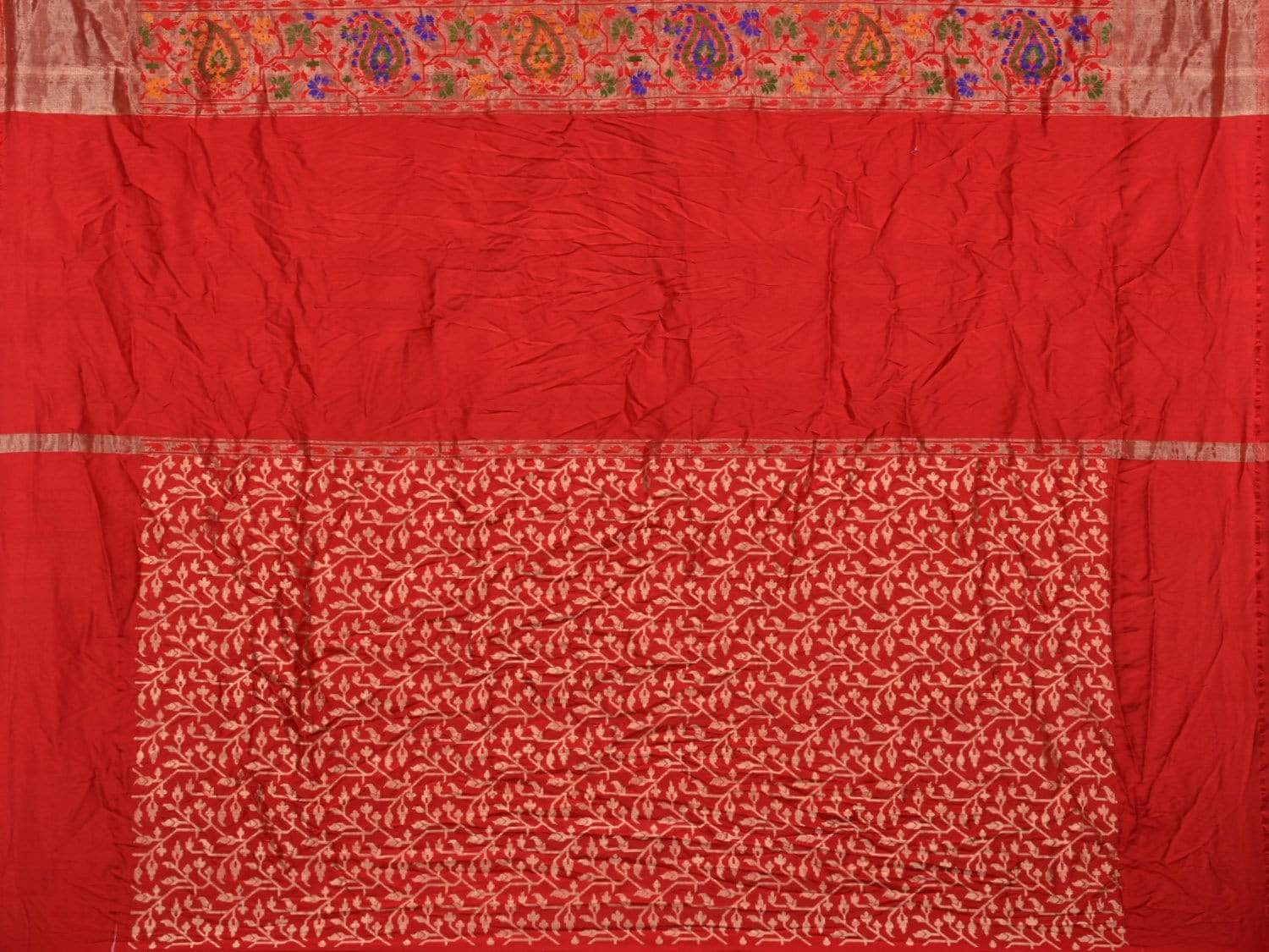 Turquoise Bandhani Banaras Silk Handloom Saree with Mango Border Design bn0272