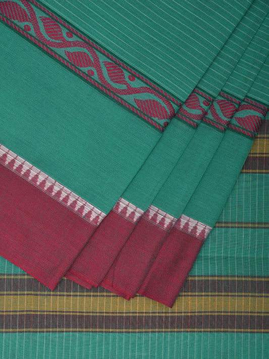 Turquoise Narayanpet Cotton Handloom Saree with Big Border Design No Blouse np0918
